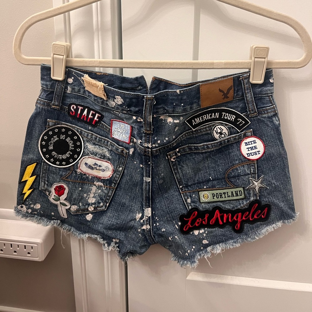 American Eagle Limited Edition Patchwork Festival Shorts Size 0